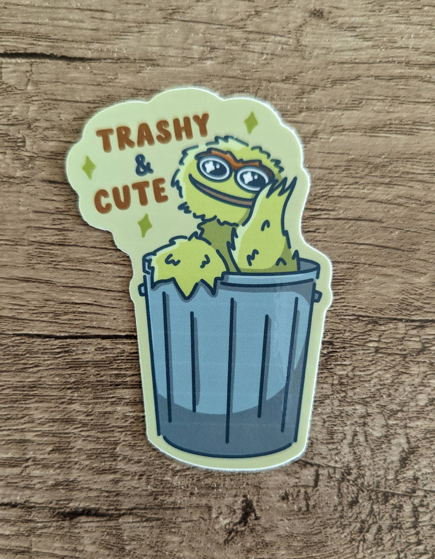 Trashy But Cute - Oscar Grouch Sesame Street Vinyl Sticker