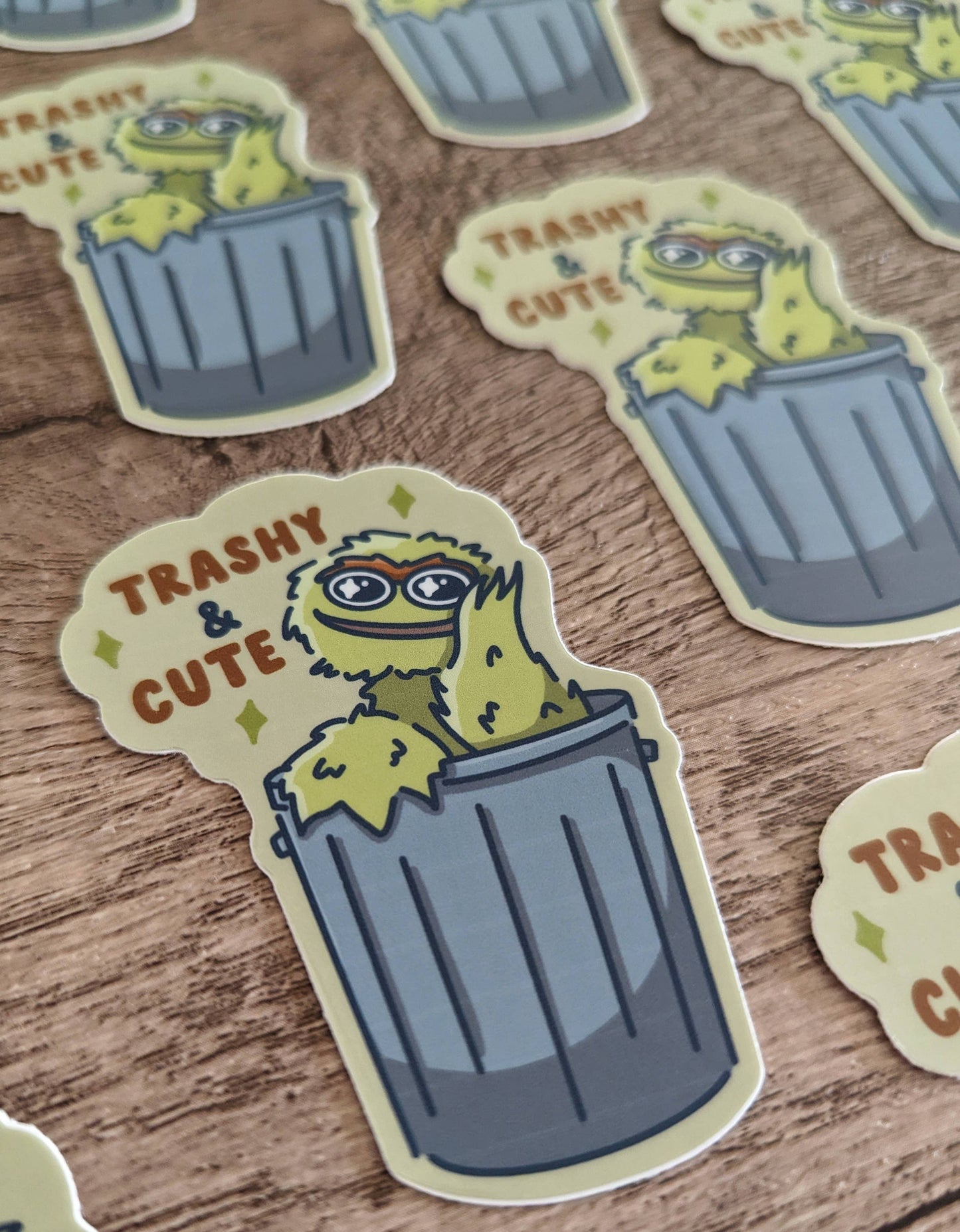 Trashy But Cute - Oscar Grouch Sesame Street Vinyl Sticker
