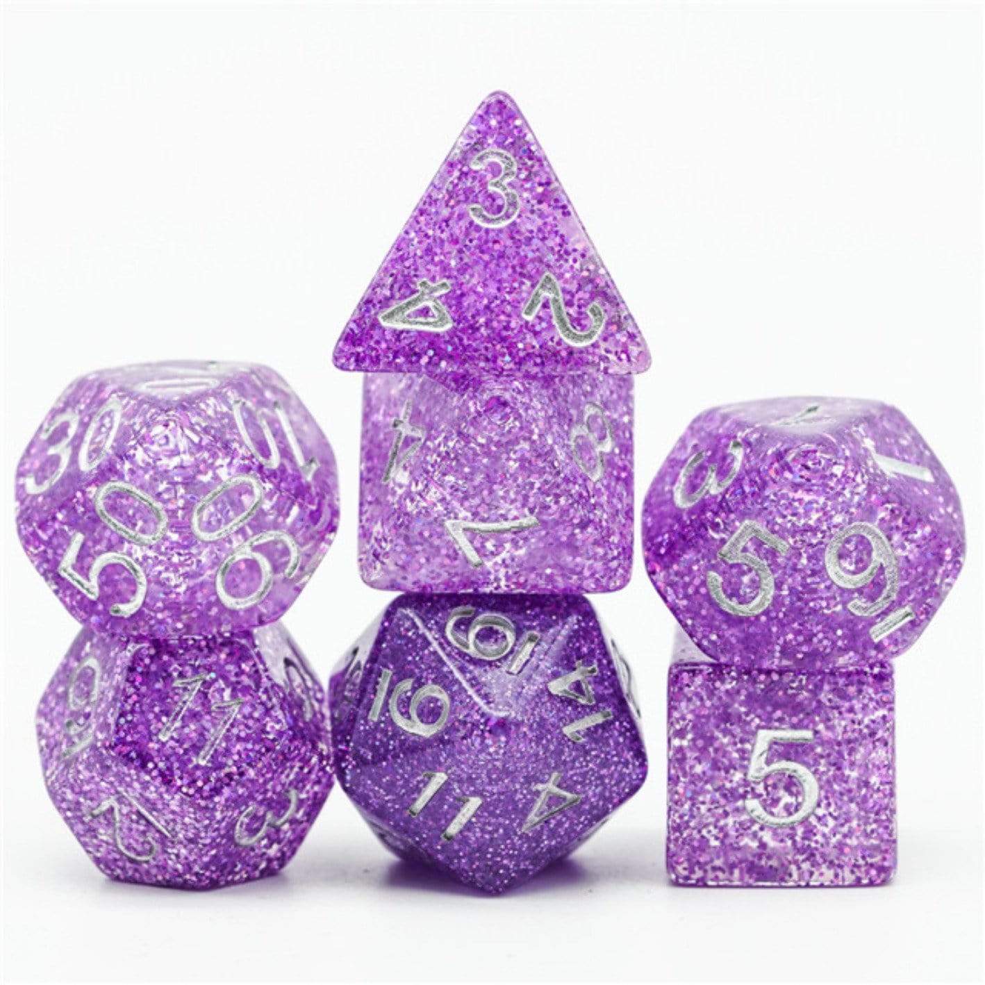 Purple Disco Ball RPG Dice Set