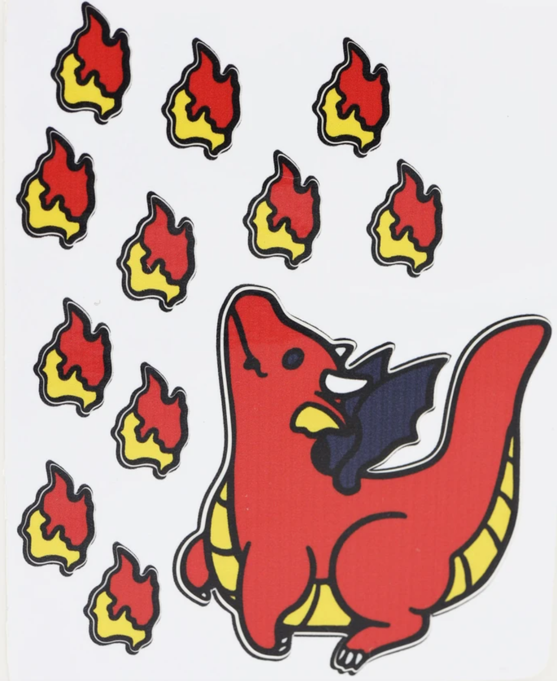 Dragon and Flames Sticker Sheet