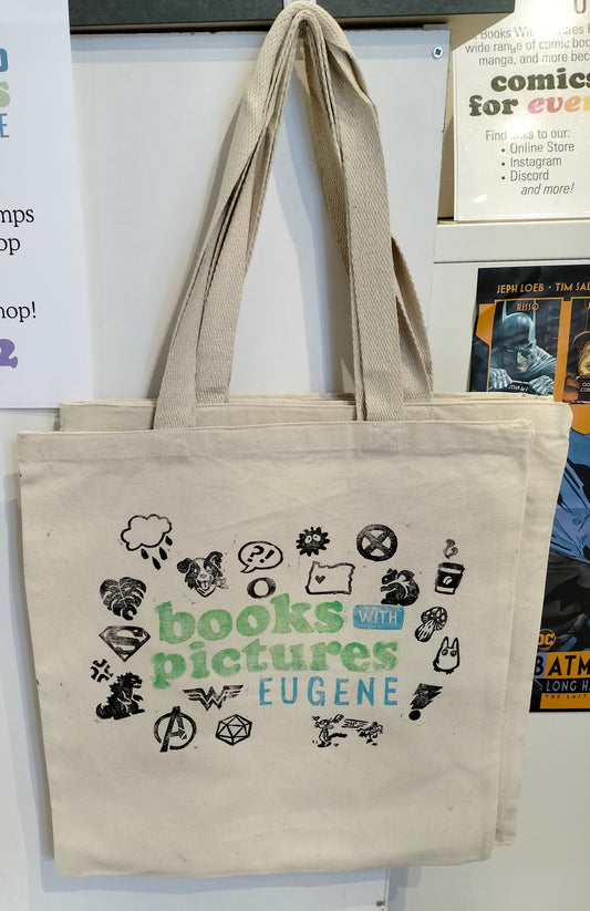 Books With Pictures Hand-Printed Tote Bag