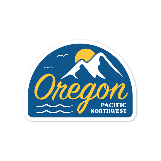 Oregon Mountains and Ocean Sticker