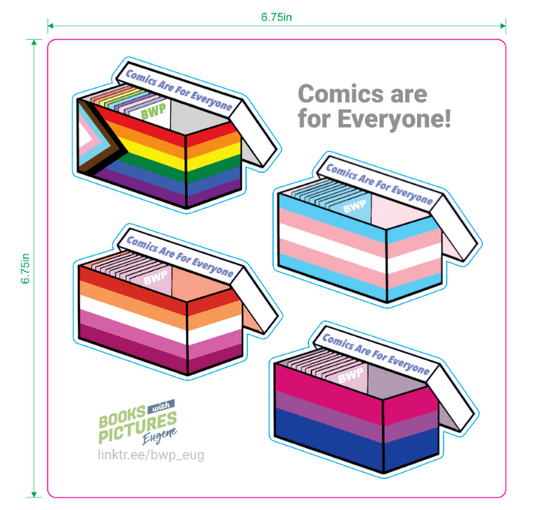 Comics Short Box Pride Sticker Sheet
