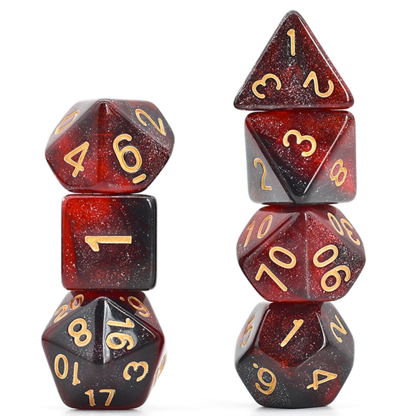 BLACK & RED GALAXY RPG DICE SET