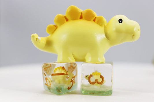 Yellow Stegosaurus RPG Dice Set