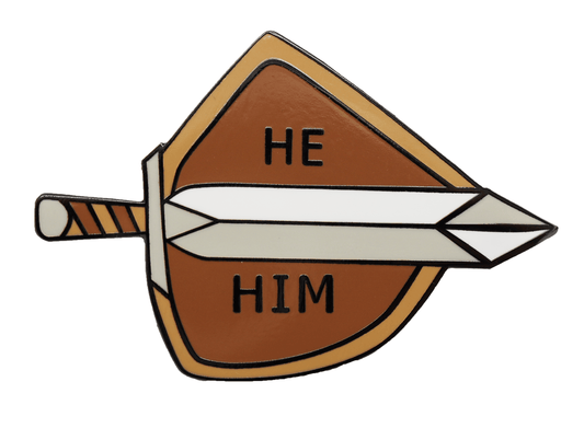 Pronoun Sword & Shield Pin