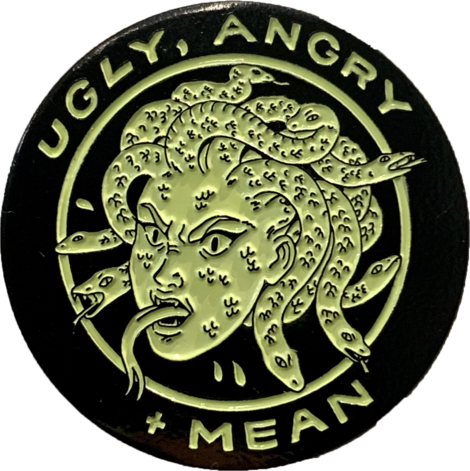 Enamel Pin: Ugly, Angry + Mean by Jenn Woodall